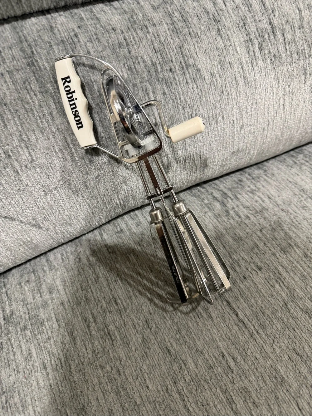 Vintage Robinson stainless steel manual hand mixer or egg beater